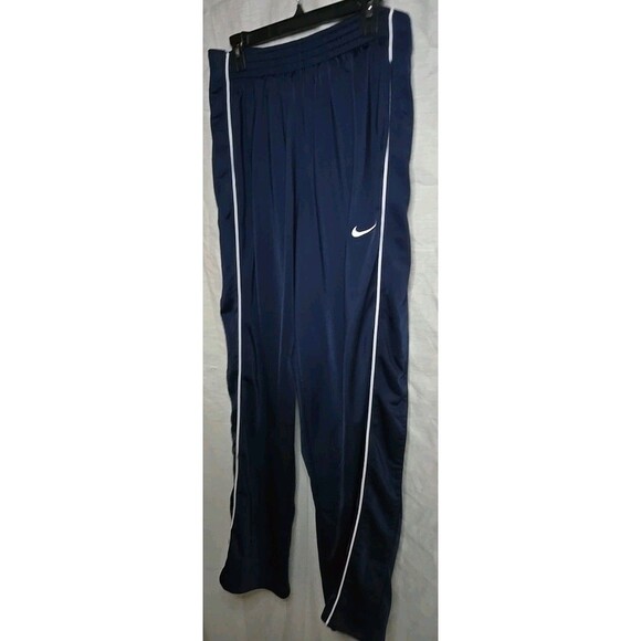 Nike Track Sweatpants Side Buttons, Men's Sz Medium Blue Y2K Vtg - Picture 2 of 9